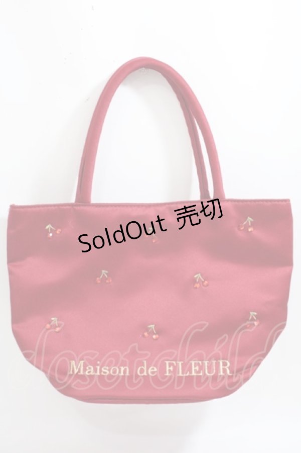 画像1: Maison de FLEUR / チェリートートバッグ F レッド Y-24-08-13-051-LO-BG-SZ-ZY (1)