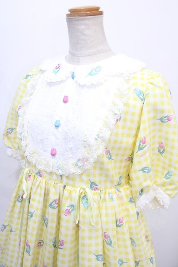 画像3: Angelic Pretty / Tulip Bouquetワンピース  イエロー Y-24-09-12-092-AP-OP-SZ-ZY (3)