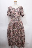 画像1: LAURA ASHLEY / 花柄タックフレアワンピース  紺 Y-24-09-12-095-LO-OP-SZ-ZY (1)