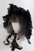 画像1: metamorphose / 総レースボンネット  黒 Y-24-09-12-019-ME-AC-SZ-ZY (1)