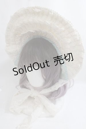 画像: BAROQUE / Secret garden フラワーボンネット  水色×水色ミックスフラワー Y-24-09-12-020-EL-AC-SZ-ZY