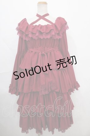 画像: Vallee lys / Coquelicot dress (ミディアム)  ワイン Y-24-10-01-084-GO-OP-SZ-ZY