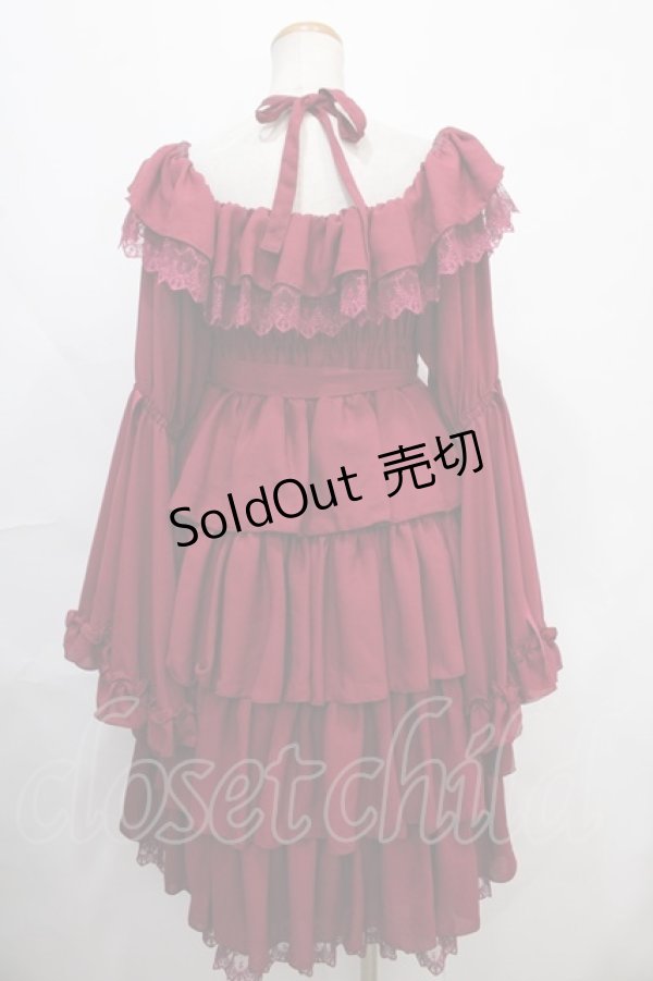 画像2: Vallee lys / Coquelicot dress (ミディアム)  ワイン Y-24-10-01-084-GO-OP-SZ-ZY (2)