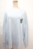 画像1: NieR Clothing / ワッペン刺繍ロングTシャツ  サックス Y-24-11-18-115-PU-TS-SZ-ZY (1)