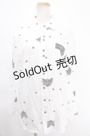 画像: MILKBOY / NIGHT CAT SHIRTS  ホワイト Y-24-11-21-055-MB-BL-SZ-ZY