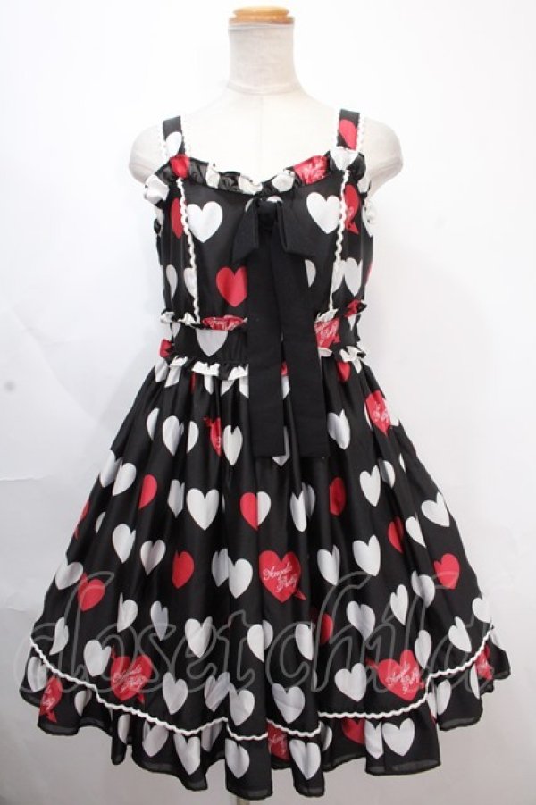 画像1: Angelic Pretty / Dolly Heartジャンパースカート  黒 Y-24-11-25-081-AP-OP-SZ-ZY (1)