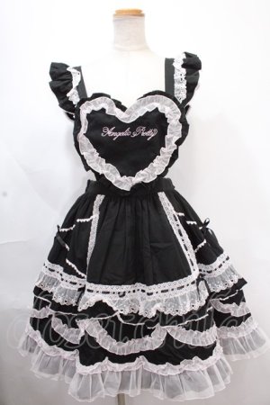 画像: Angelic Pretty / Heart胸あて付スカート(無地)  黒 Y-24-11-25-096-AP-SK-SZ-ZY