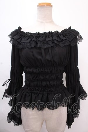 画像: Vallee lys / Blossom Breeze Blouse  ブラック Y-24-11-30-068-GO-BL-SZ-ZY