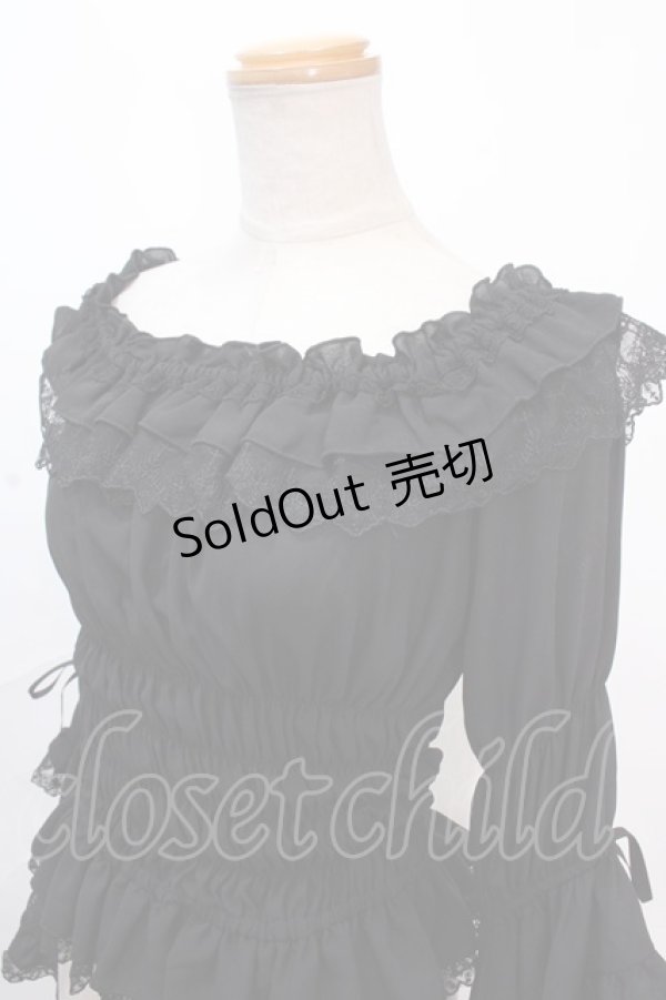 画像4: Vallee lys / Blossom Breeze Blouse  ブラック Y-24-11-30-068-GO-BL-SZ-ZY (4)