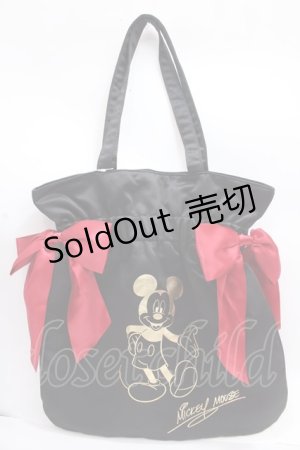 画像: Maison de FLEUR / Mickey　Mouseトートバック  黒 Y-24-12-05-036-LO-BG-SZ-ZY