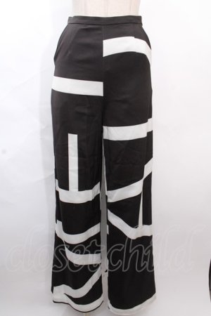 画像: Melt the lady / large logo pants S ブラック×ホワイト Y-24-12-12-140-PU-PA-SZ-ZY