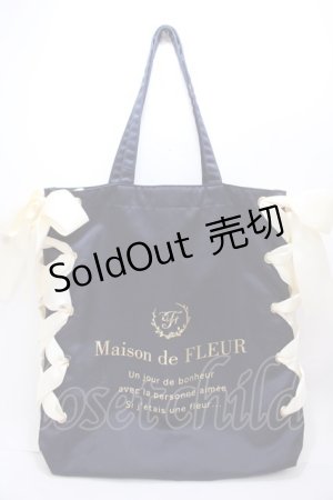 画像: Maison de FLEUR / ラフォーレ原宿限定レースアップトートバッグ F ネイビー Y-24-12-13-041-LO-BG-SZ-ZY