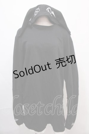 画像: NieR Clothing /ACK HOODIE【うさ耳×指穴付き】 F 黒 Y-24-12-21-081-PU-TO-SZ-ZY