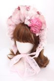 画像1: Angelic Pretty / Salon de the' Roseボンネット  ピンク Y-24-12-25-003-AP-AC-SZ-ZY (1)