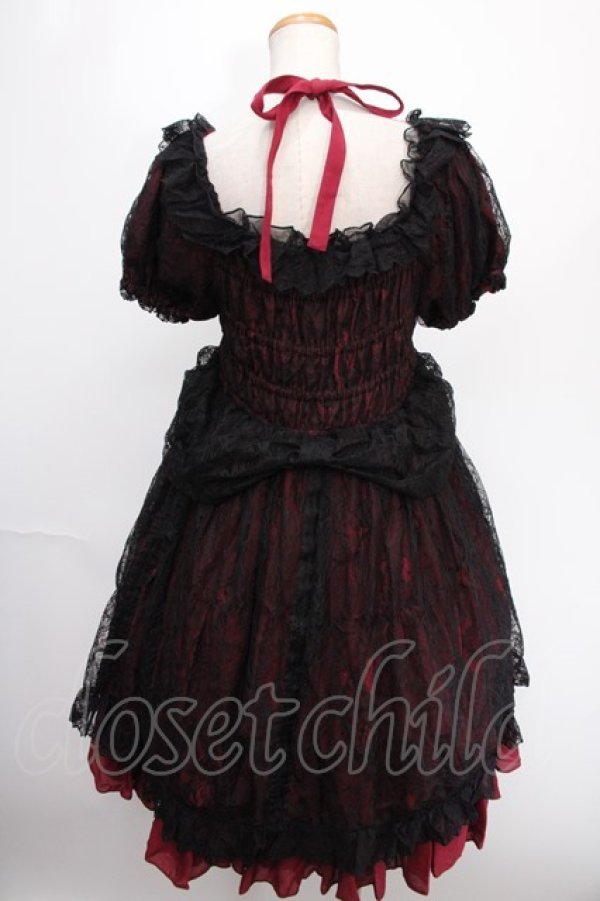 画像2: Vallee lys / Mellow Melody Dress  黒×赤 Y-24-12-29-044-GO-OP-SZ-ZY (2)