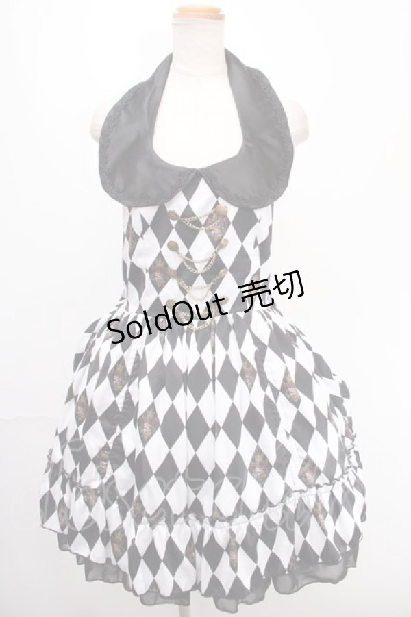 画像1: ATELIER PIERROT / Diamond Circus　 Vest One Piece  白黒 Y-24-12-29-035-EL-OP-SZ-ZY (1)