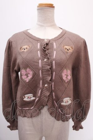 画像: axes femme kawaii / Rosy Bearニットカーデ M モカ Y-25-01-01-091-AX-TO-SZ-ZY