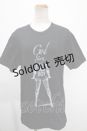 画像: MILKBOY / Gad save the milkboy Tシャツ  黒 Y-25-01-10-076-MB-TO-SZ-ZY