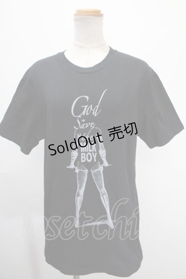 画像1: MILKBOY / Gad save the milkboy Tシャツ  黒 Y-25-01-10-076-MB-TO-SZ-ZY (1)