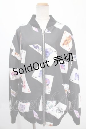 画像: TRAVAS TOKYO / Patterned All Over Zip Blouson/総柄ポンチブルゾン F ブラック×ホワイト Y-25-01-10-102-PU-JA-SZ-ZY