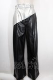 画像1: Melt the lady / mirror line pants M ブラック×シルバー Y-25-01-10-202-PU-PA-SZ-ZY (1)