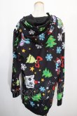 画像2: NieR Clothing / CHRISTMAS DESIGN HOODIE  黒 Y-25-01-16-060-PU-TO-SZ-ZY (2)