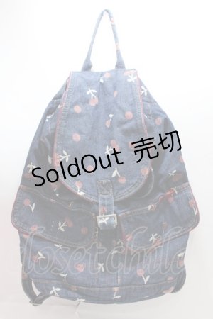 画像: HYSTERIC GLAMOUR / さくらんぼ柄リュック  インディゴ Y-25-01-30-050-PU-BG-SZ-ZY