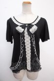 画像1: axes femme / ドットシフォン切替Tシャツ M 黒 Y-25-02-06-125-AX-TS-SZ-ZY (1)