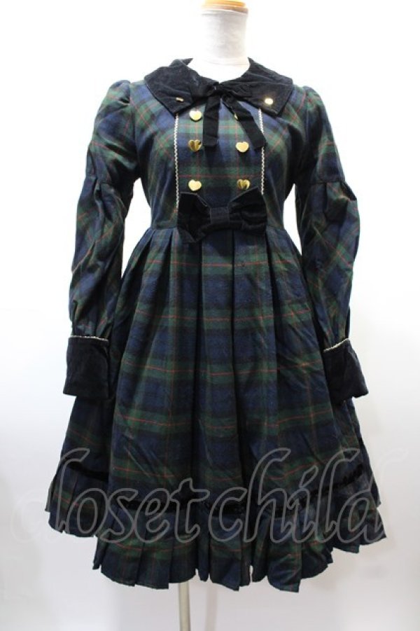 画像1: Angelic Pretty /Modern Studentワンピース  紺 Y-25-02-09-051-AP-OP-AS-ZY (1)