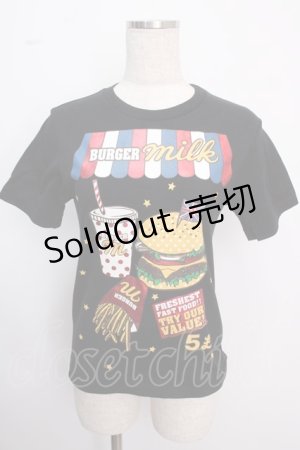 画像: MILK / MILK Burger Tee  ブラック Y-25-02-18-014-ML-TO-SZ-ZY