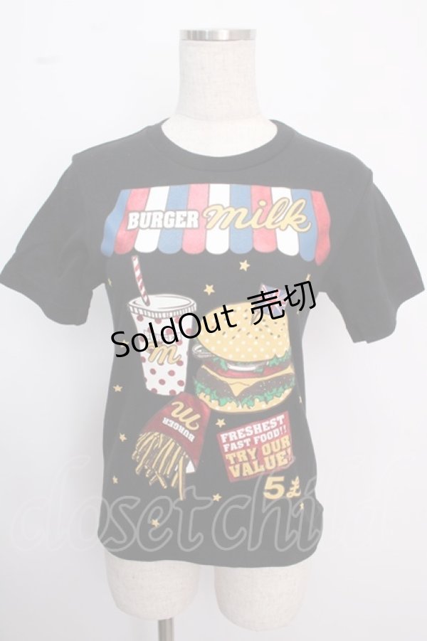 画像1: MILK / MILK Burger Tee  ブラック Y-25-02-18-014-ML-TO-SZ-ZY (1)