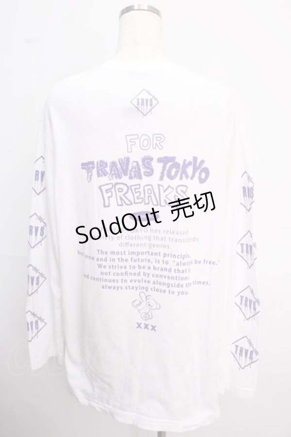 画像2: TRAVAS TOKYO / くま プリントL/S Tee/ロングスリーブカットソー F ホワイト Y-25-02-18-021-PU-TS-SZ-ZY (2)