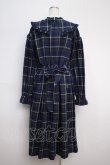 画像2: Maison de minette / Big collar plaid dress  ネイビー Y-25-02-27-129-LO-OP-SZ-ZY (2)