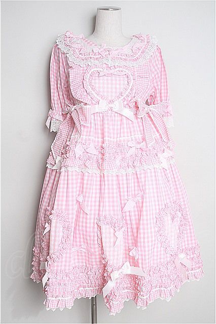 超目玉 BABY sweet gingham doll ワンピース エンジ - ひざ丈ワンピース