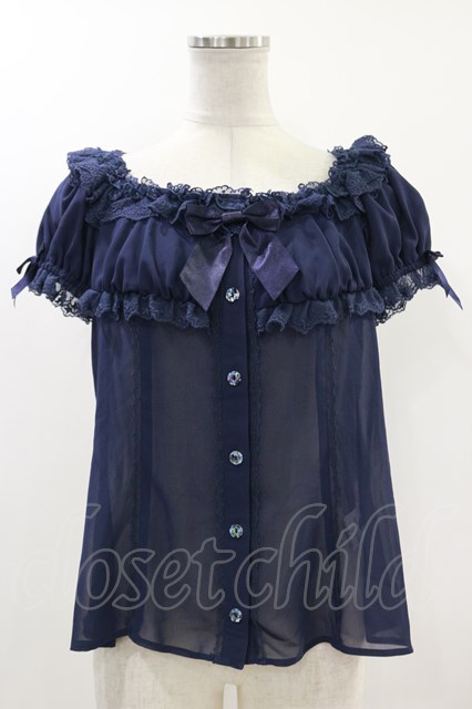 Angelic Pretty / Lovelyスクエアブラウス H-23-09-11-044h-1-BL-AP-L