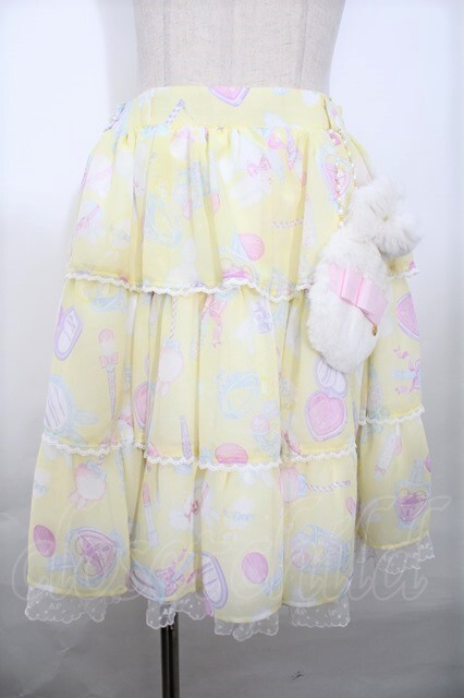 国内最安値！ angelic pretty Fluffy Puff Bunnyスカート ひざ丈