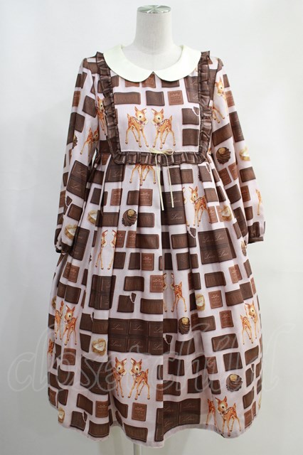 Leur Getter / Bambi Chocolate袖付ワンピース M モーヴピンク H-23-11-12-008-LU-OP-KB-ZH