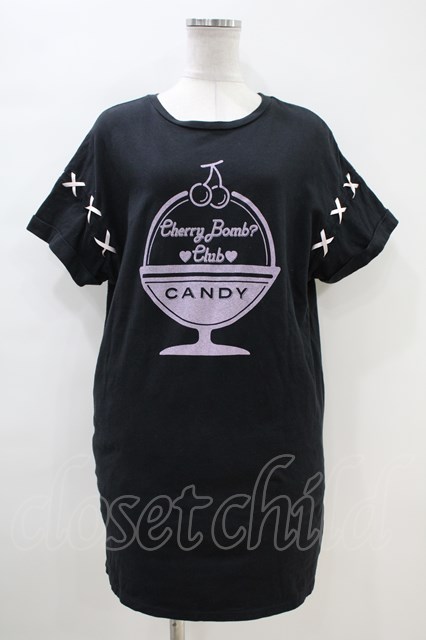 Candy Stripper / CHERRY BOMB CLUB ONE-PIECE 黒 H-23-12-03-1026-PU