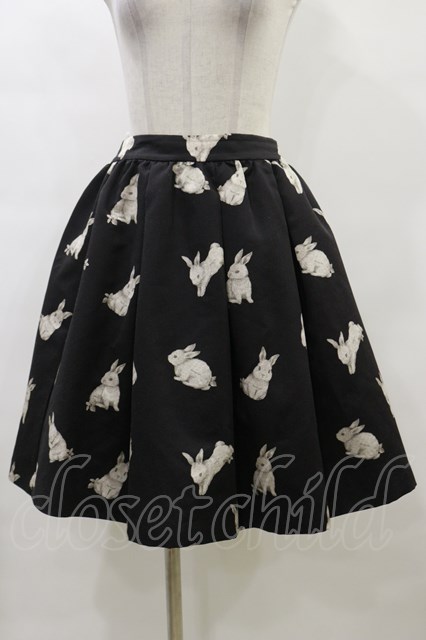 franche lippee black / うさぎシルエットスカート M ブラック H-24-01 