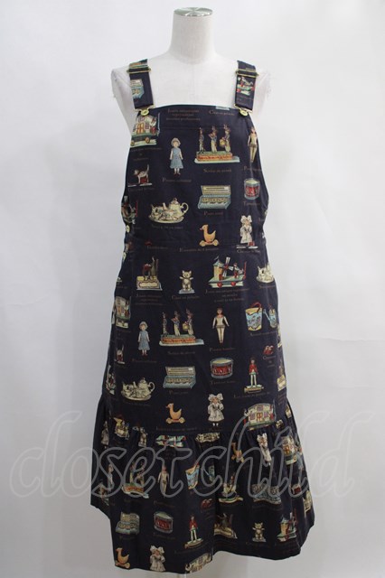 Jane Marple / Toy museumサロペットスカート ネイビー H-24-02 