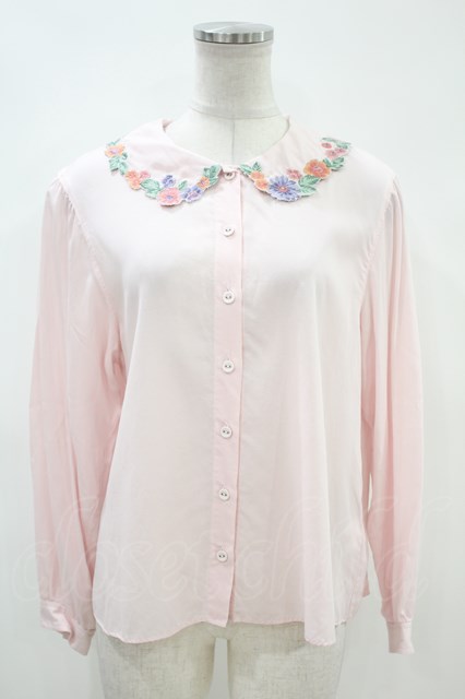 Jane Marple Flower embroidery collar blouse ピンク H-24-02-26-1007 ...