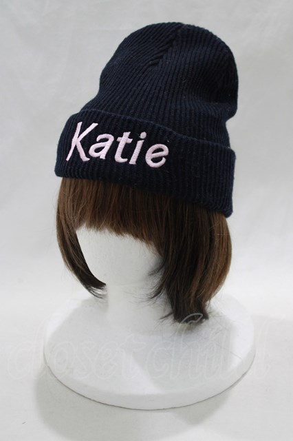 Katie / RIB LOGO watch cap ブラック H-24-02-26-073-LO-AC-KB-ZH