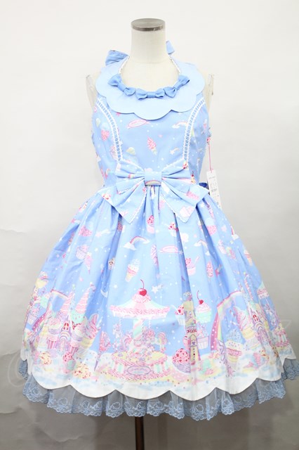 Angelic Pretty / MilkyPlanetジャンパースカートSet Free サックス  H-24-03-21-1019-AP-OP-NS-ZH - closet child オンラインショップ