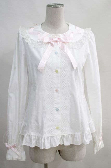 Angelic Pretty / くるくるリボンブラウス Free 白 H-24-04-02-048-AP 