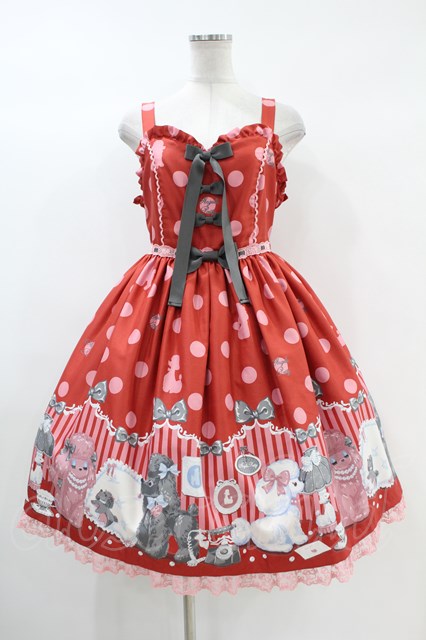 Angelic Pretty / Lovely Poodle SpecialジャンパースカートSet レッド