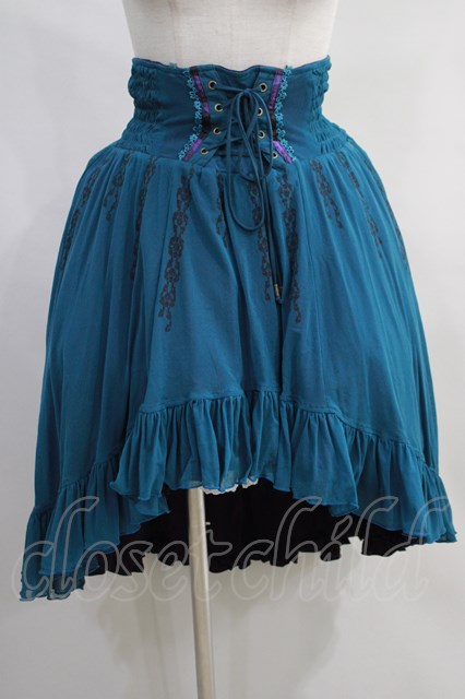Ozz oneste / リバーシブルフィッシュテールスカート 緑×紫 H-24-04-27 