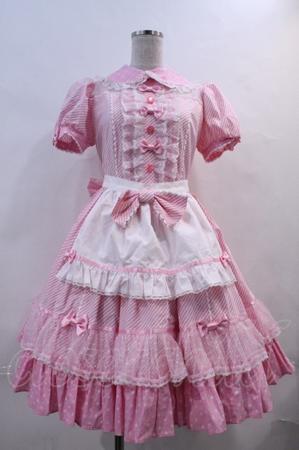 Angelic Pretty / Stripe Girly Cafe Set ピンク I-24-02-09-011-AP-OP 