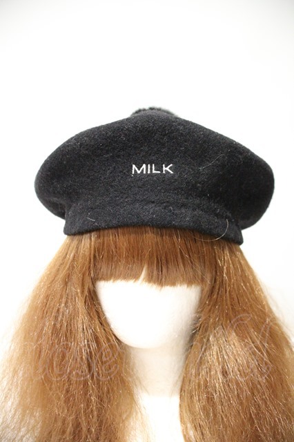 MILK / HAT ぽんぽんベレー 黒 I-24-02-28-077-ML-AC-HD-ZI - closet