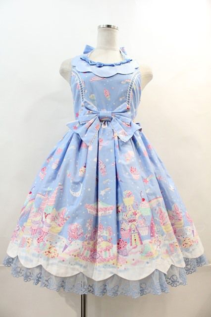 Angelic Pretty / MilkyPlanetジャンパースカートSet サックス I-24-04-09-016-AP-OP-HD-ZI