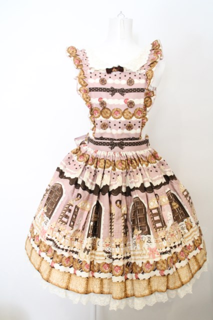 Angelic Pretty / Sweet Cream Houseエプロン風スカート ラズベリー O